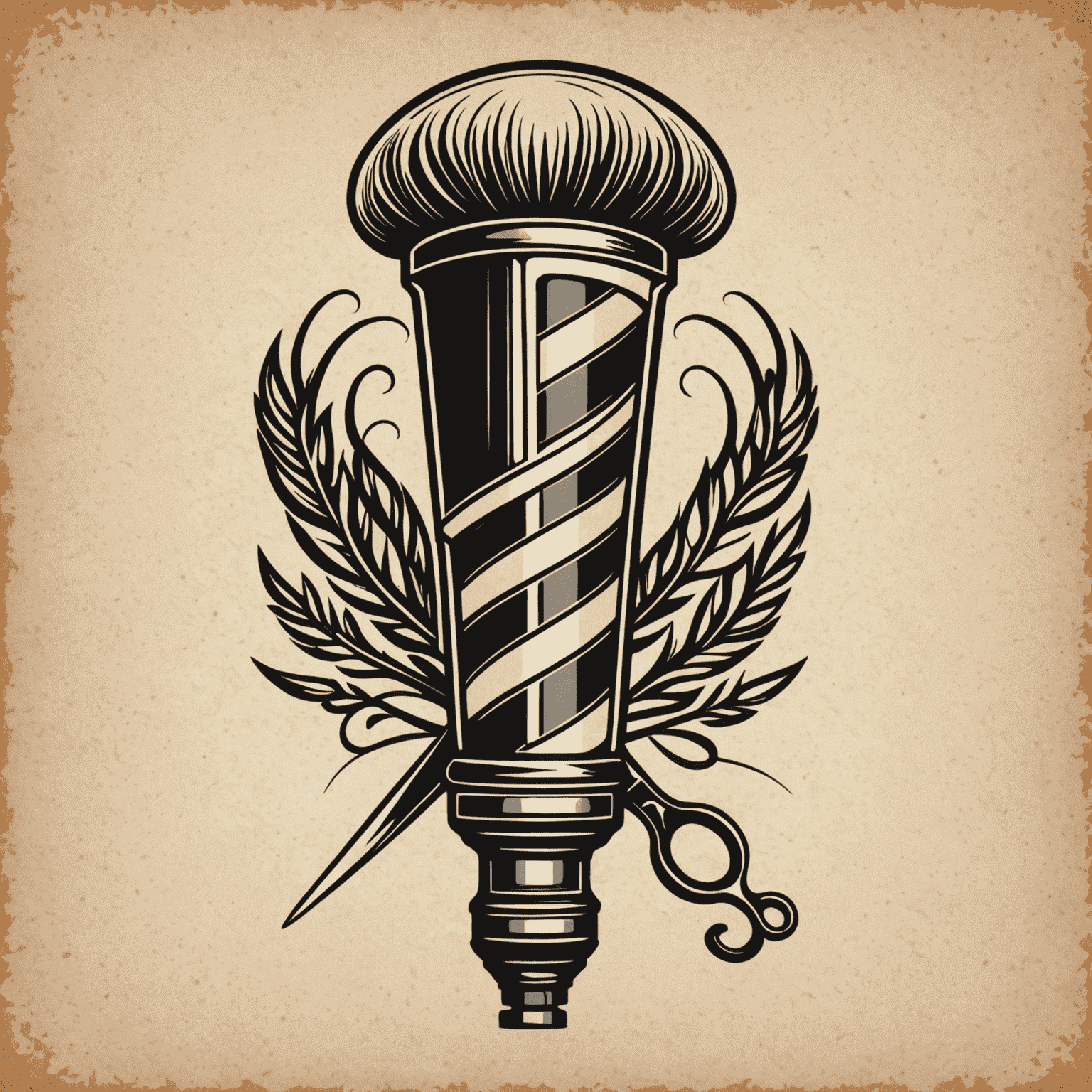 JunirKopster logo - A stylized barber pole with scissors