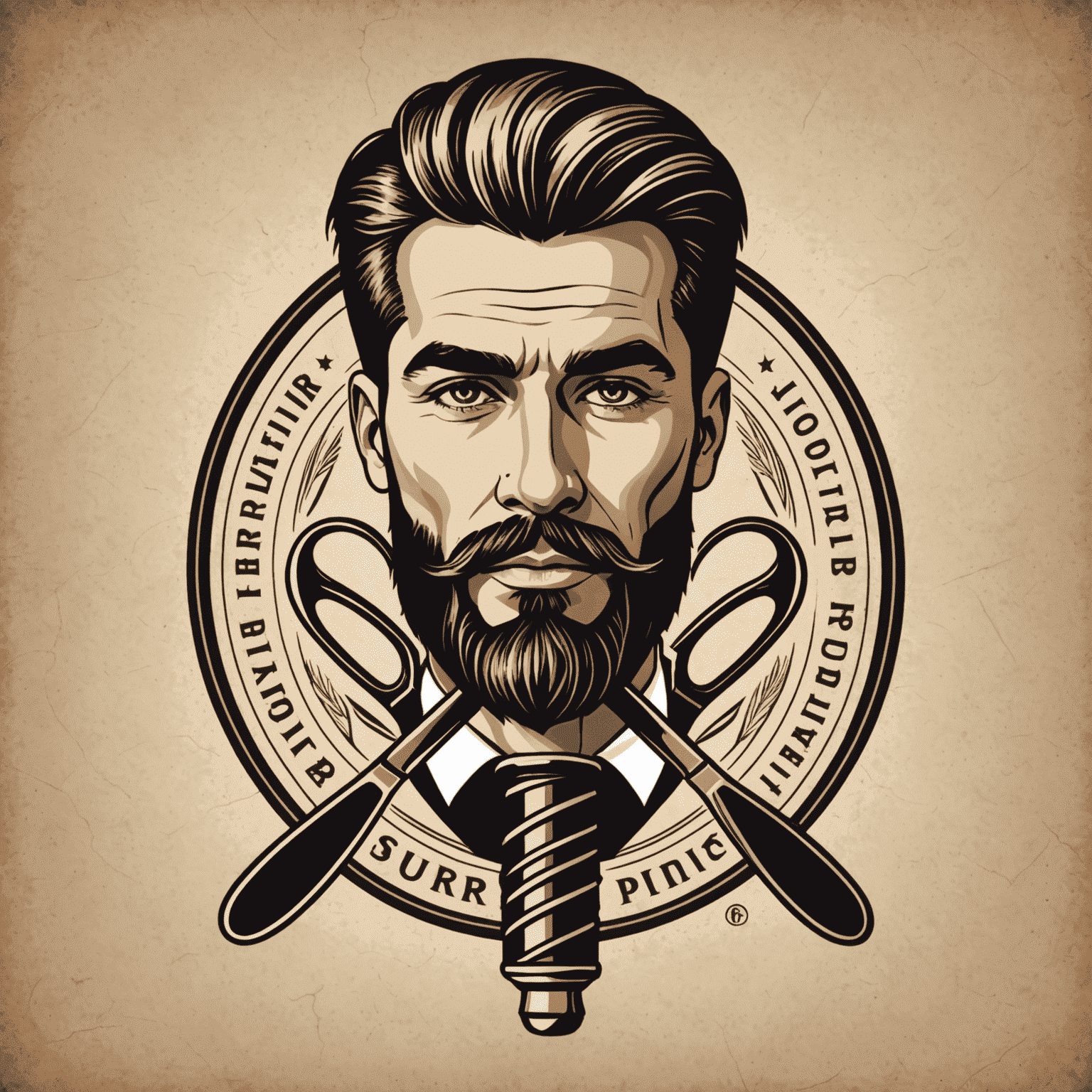 JunirKopster logo - A stylized barber pole with scissors