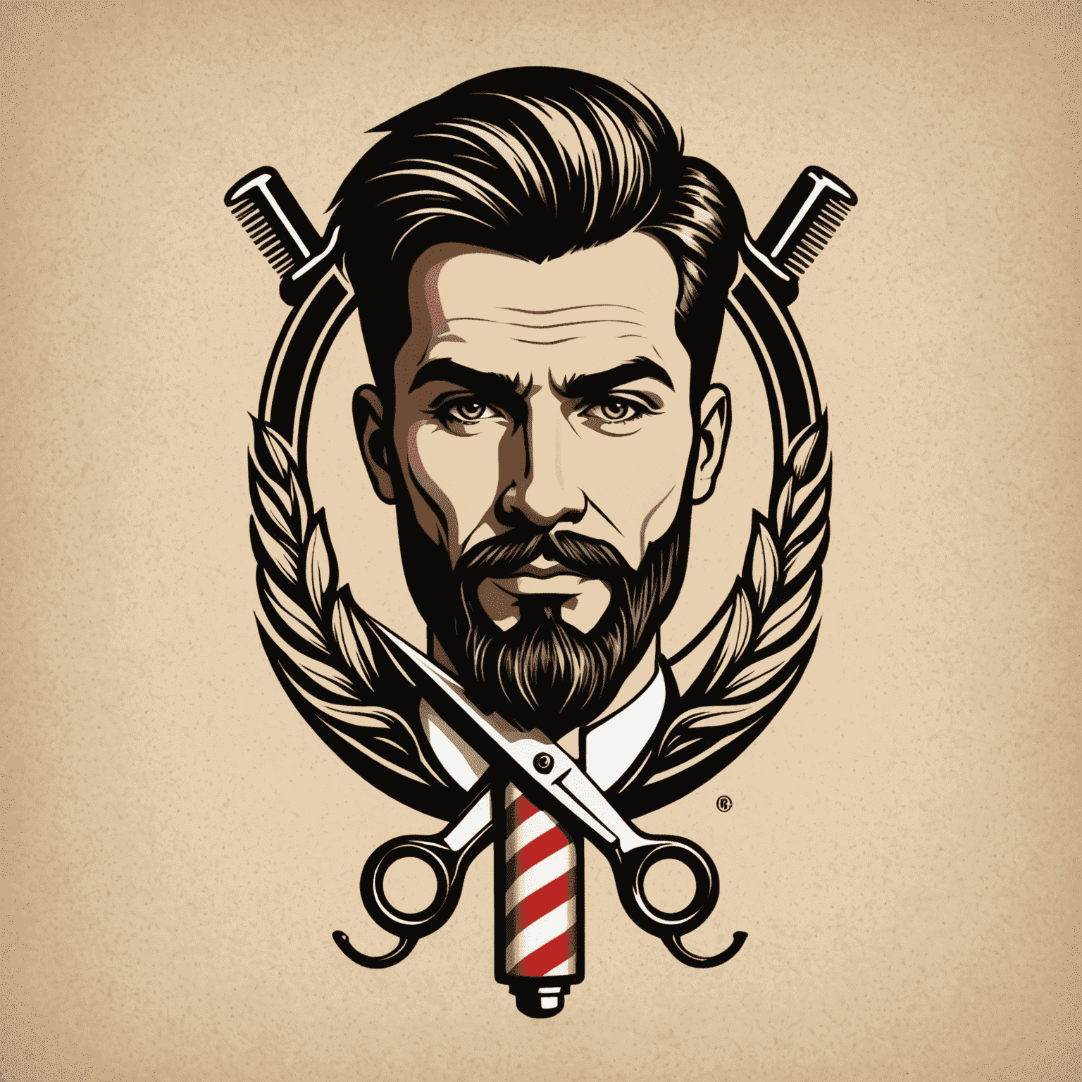 JunirKopster logo - A stylized barber pole with scissors