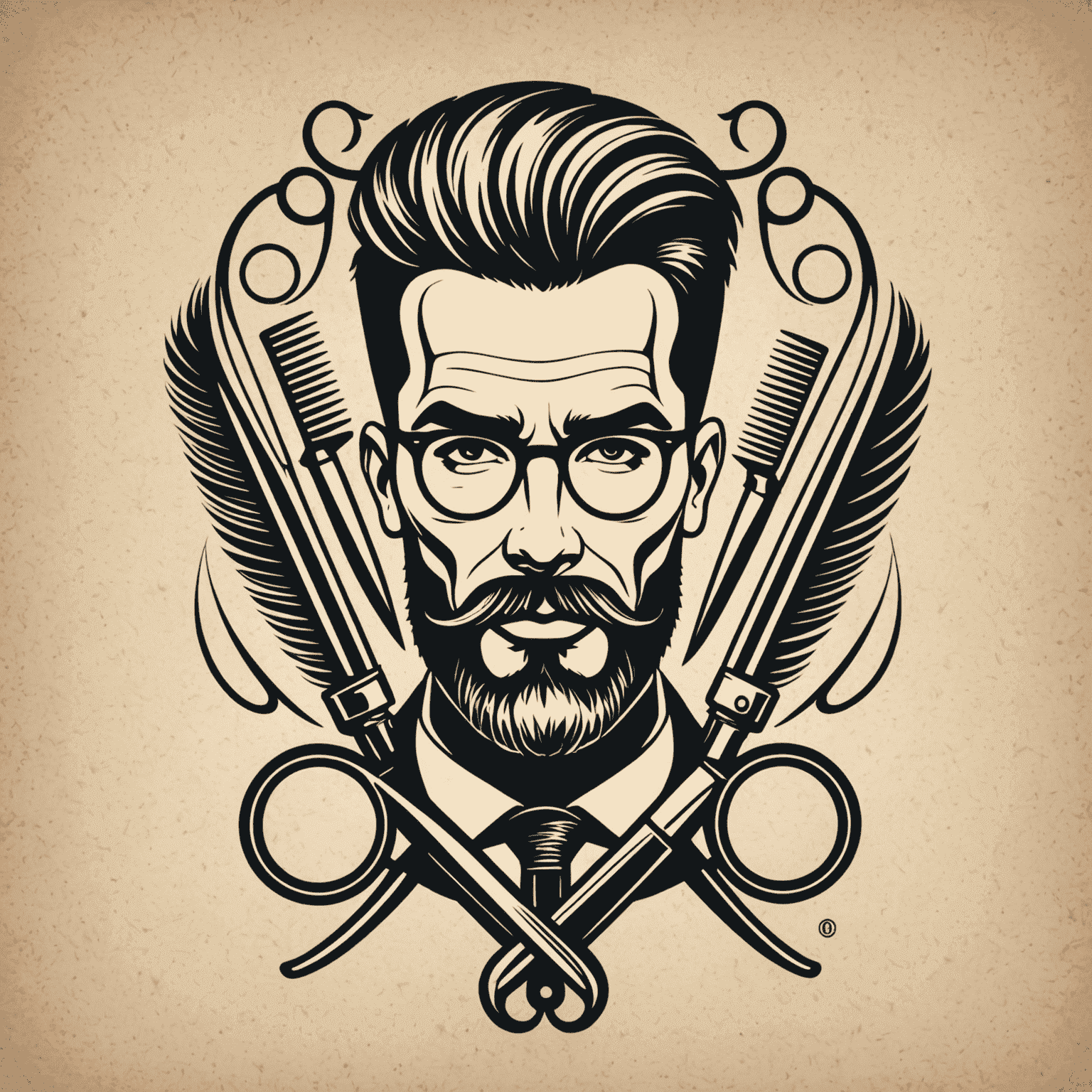 JunirKopster logo - A stylized barber pole with scissors