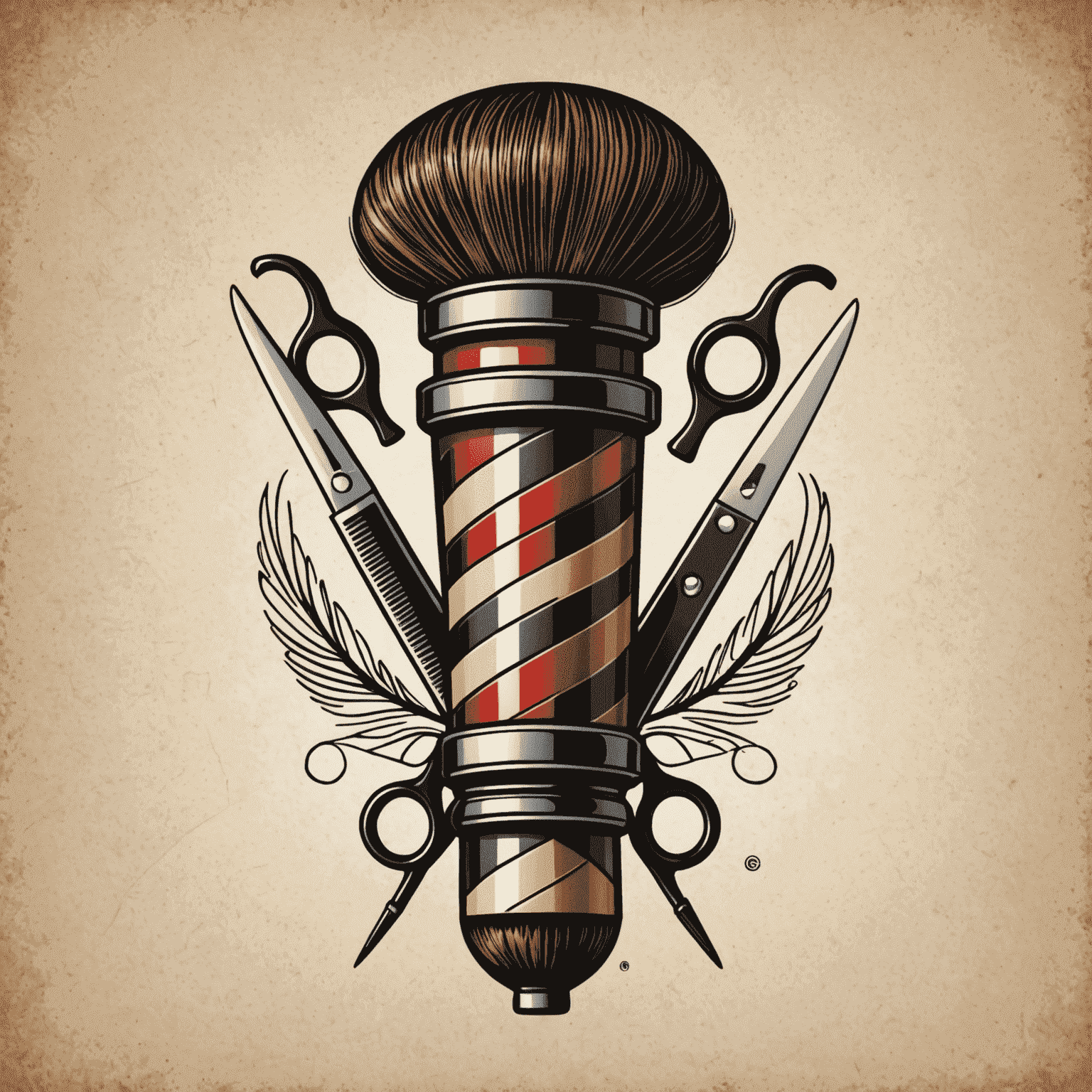 JunirKopster logo - A stylized barber pole with scissors
