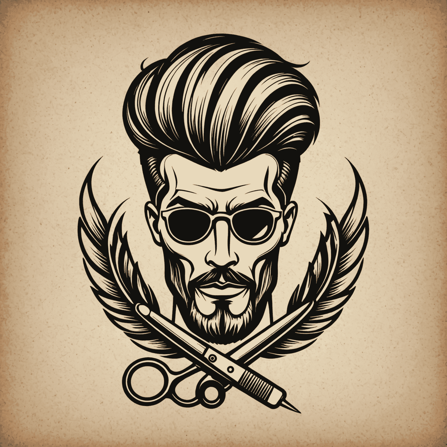 JunirKopster logo - A stylized barber pole with scissors